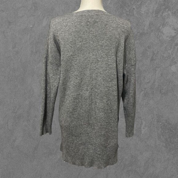 OLIVE + OAK | Light Gray V-Neck Ribbed Notch Pullover Sweater Size L - Picture 5 of 7
